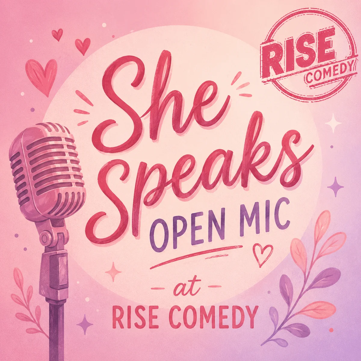 Poster for She Speaks Open Mic