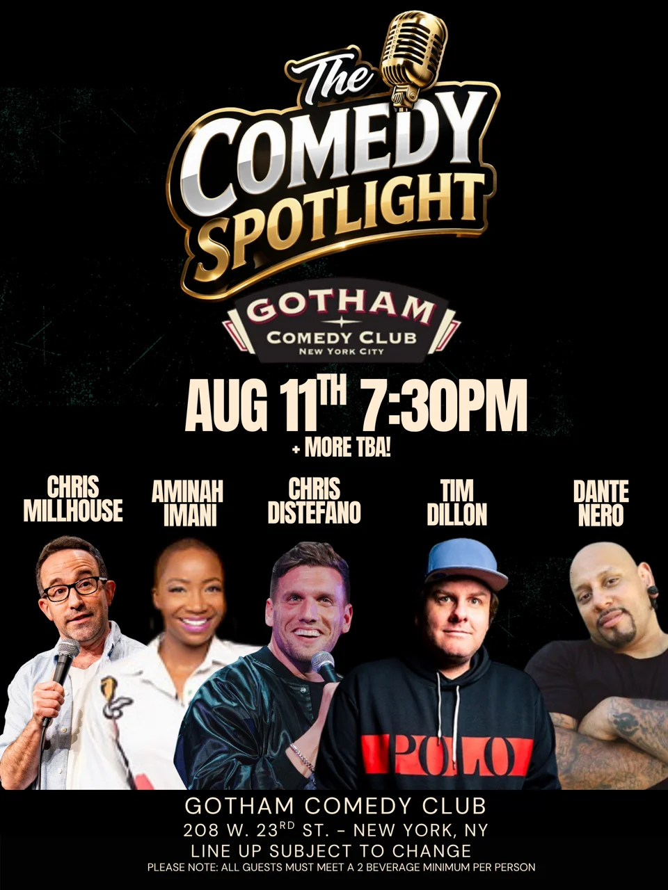 Poster for Comedy Spotlight w/ Tim Dillon & Chris Distefano