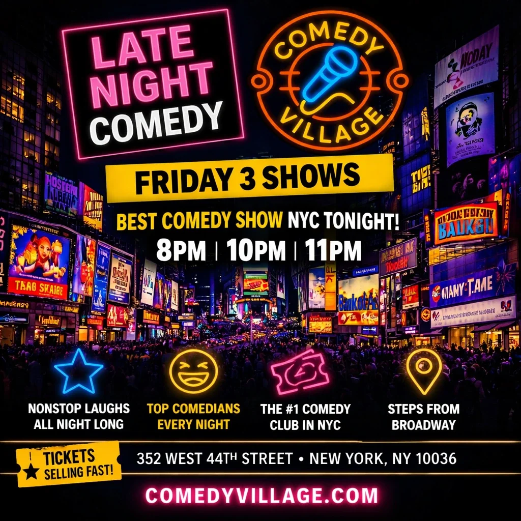 Poster for Live Comedy NYC | Fri, October 2nd @8 PM