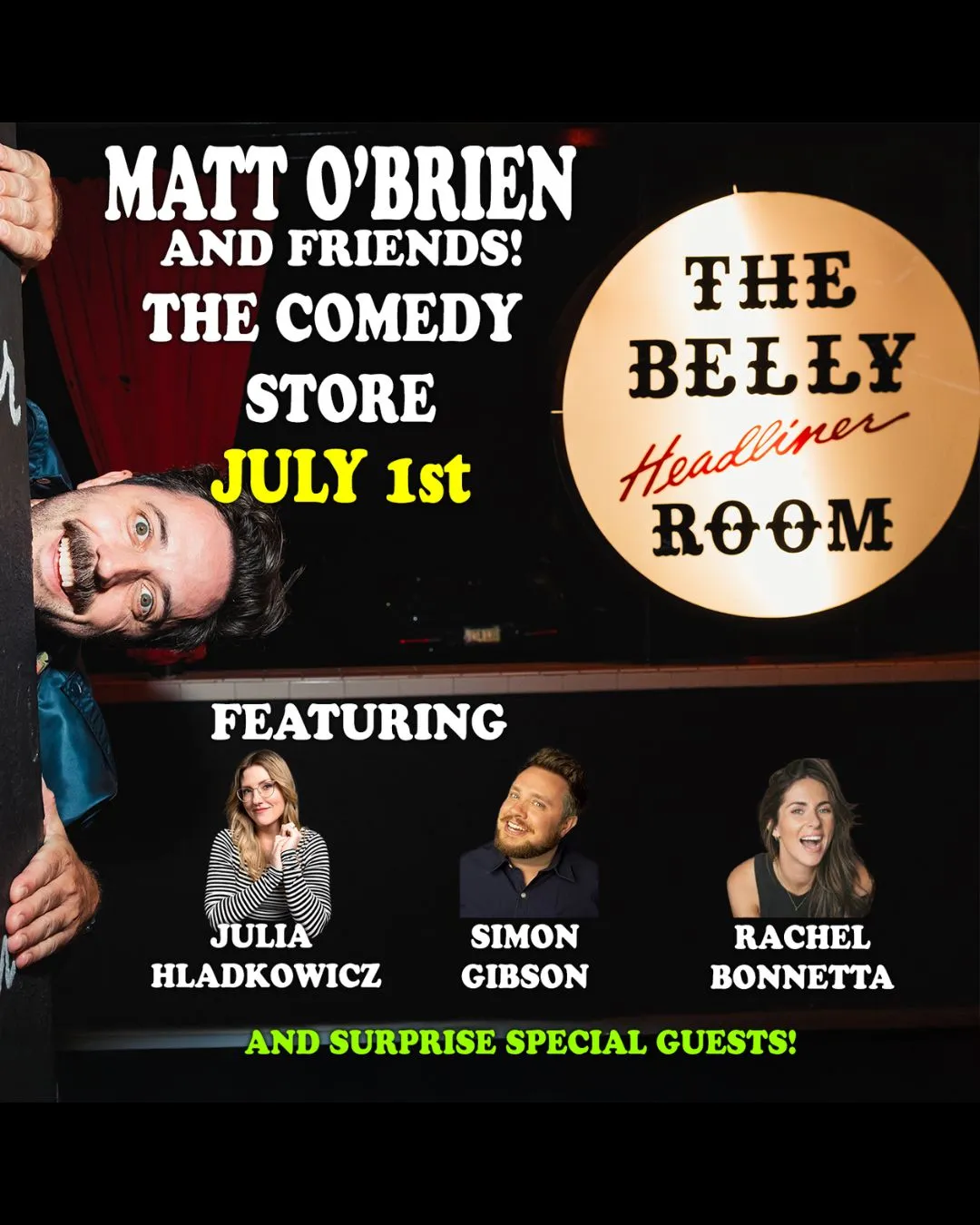 Poster for Matt O’Brien & Friends Hosted by Julia Hladkowicz
