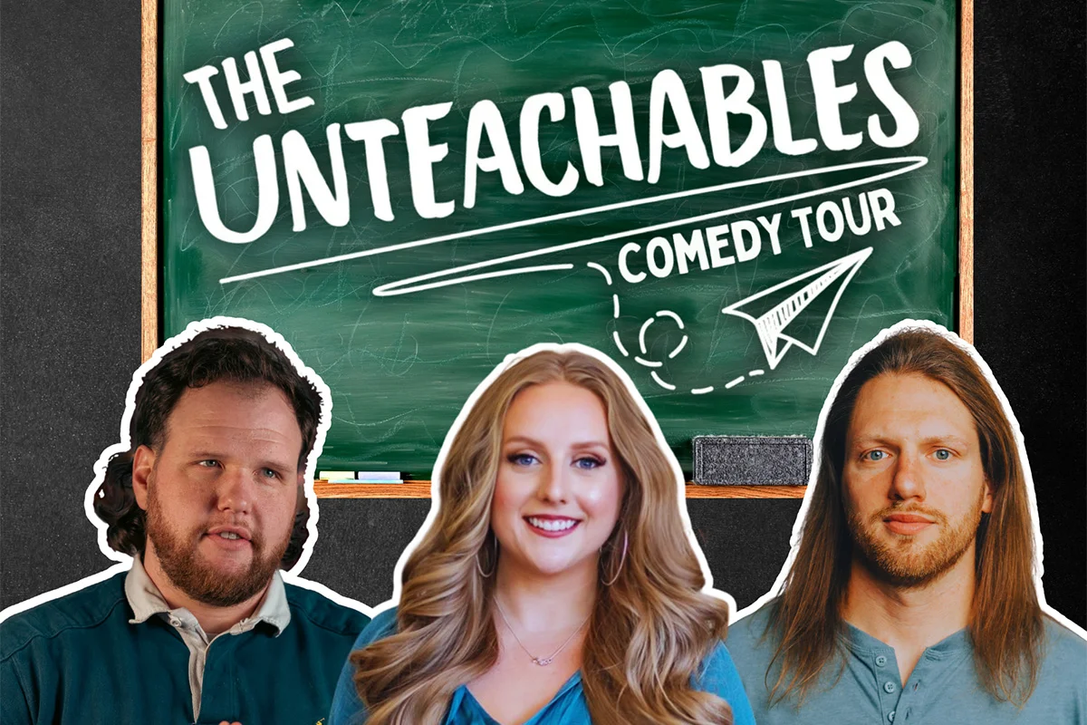Poster for The Unteachables Comedy Tour with Stephen Taylor, Lou Pharis & Miss Redacted