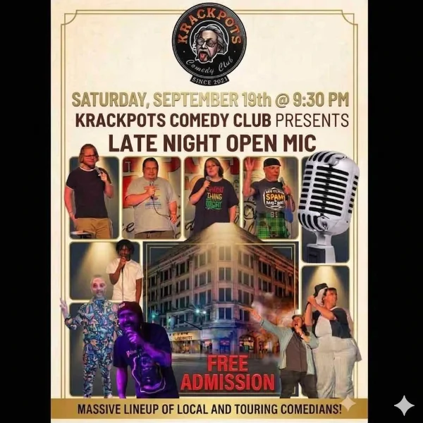 Poster for **** FREE **** LATE NIGHT SATURDAY OPEN MIC