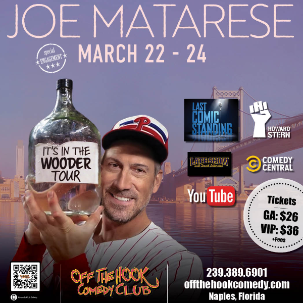 Poster for Comedian Joe Matarese Live in Naples, Florida!