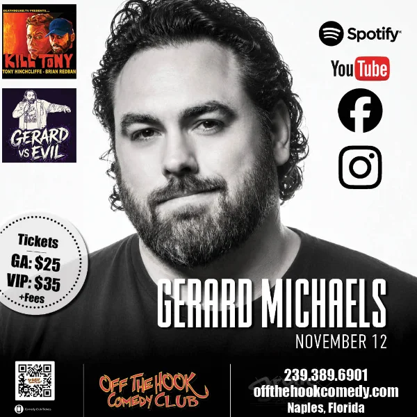 Poster for Comedian Gerard Michaels Live in Naples, Florida!