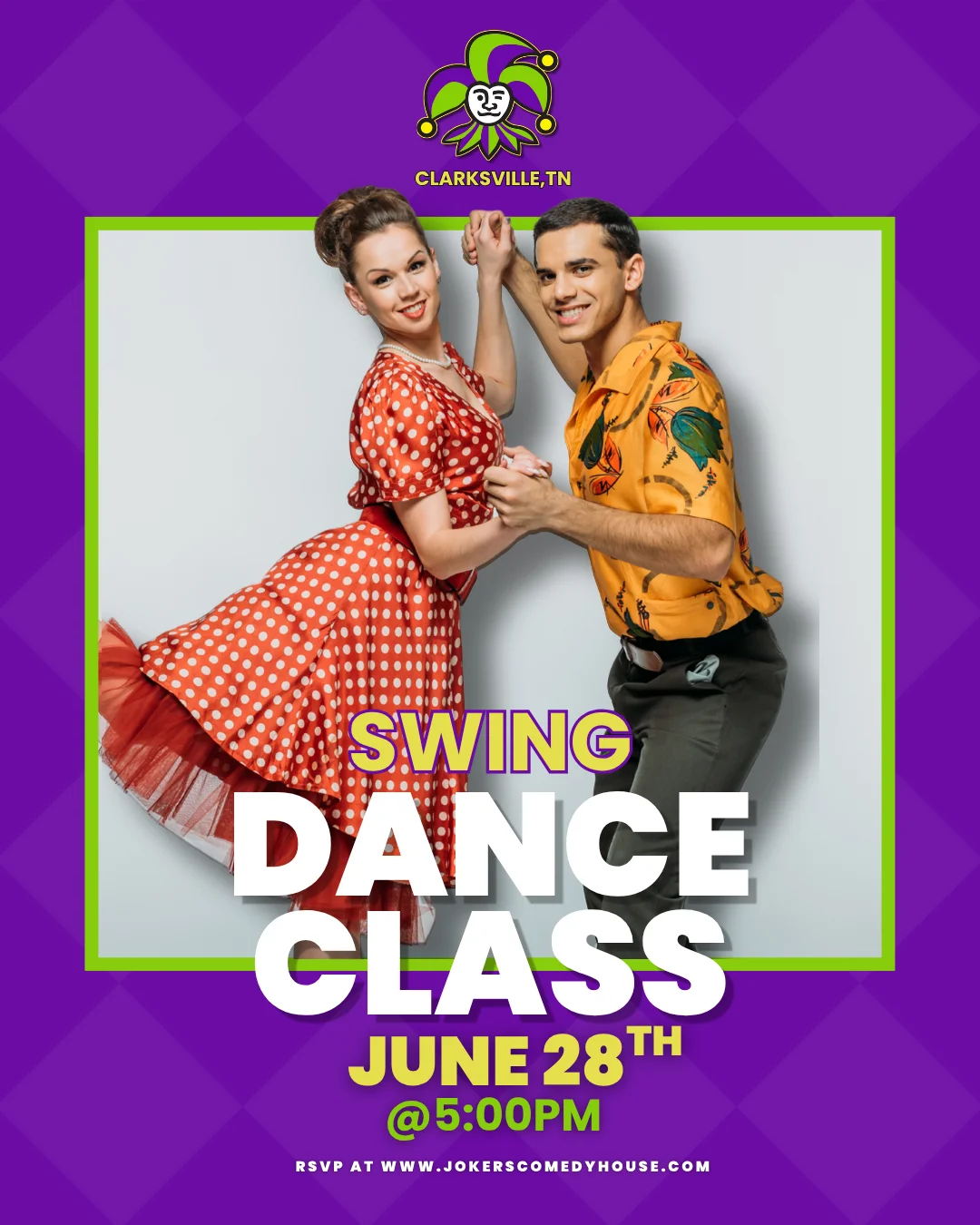 Poster for Swing Dancing Class at Joker’s!