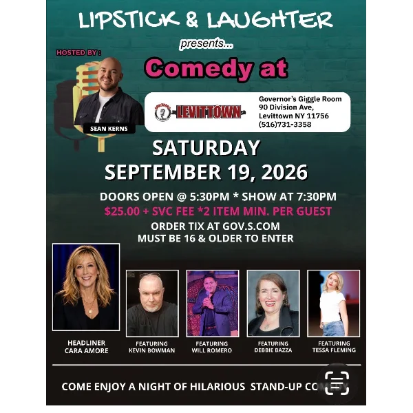 Poster for LIPSTICK & LAUGHTER - SPECIAL EVENT - SATURDAY, 9/19 @ 7:30PM
