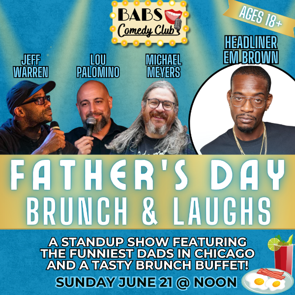 Poster for Father's Day Brunch & Laughs