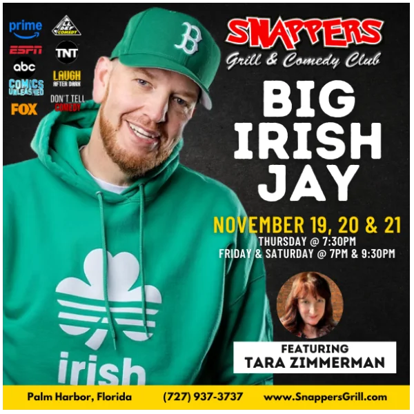 Poster for "Big Irish" Jay Hollingworth Comedy