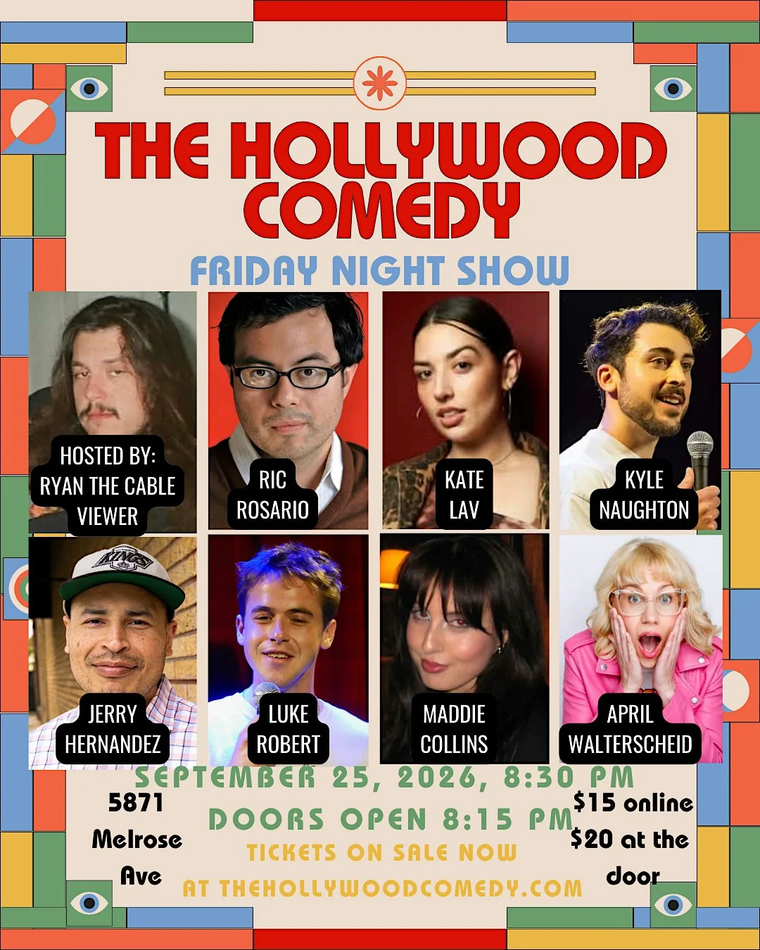 Poster for Friday Night Standup Comedy Performance Produced by THC Hosts!