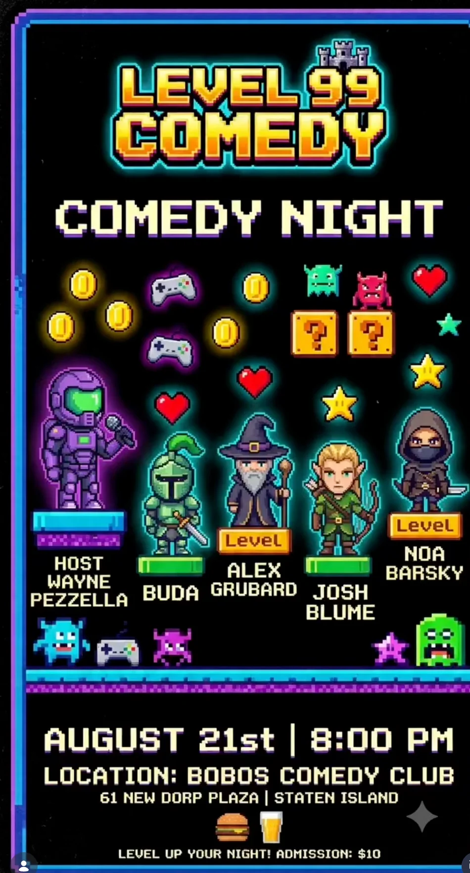Poster for Level 99 Comedy Show
