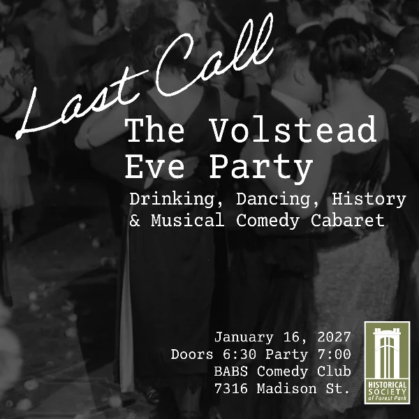 Poster for Historical Society of Forest Park Prohibition Party
