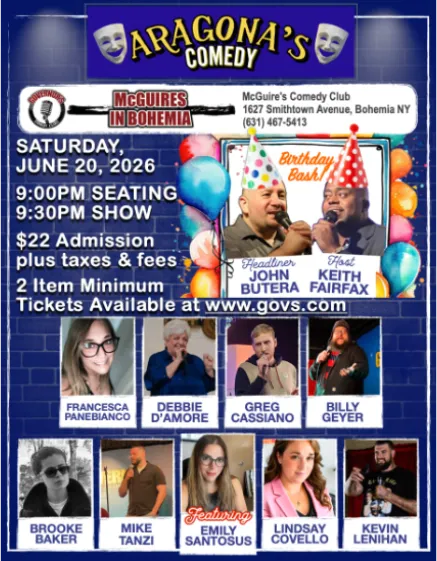 Poster for ARAGONA'S COMEDY - SPECIAL EVENT - SATURDAY 6/20 @ 9:30PM