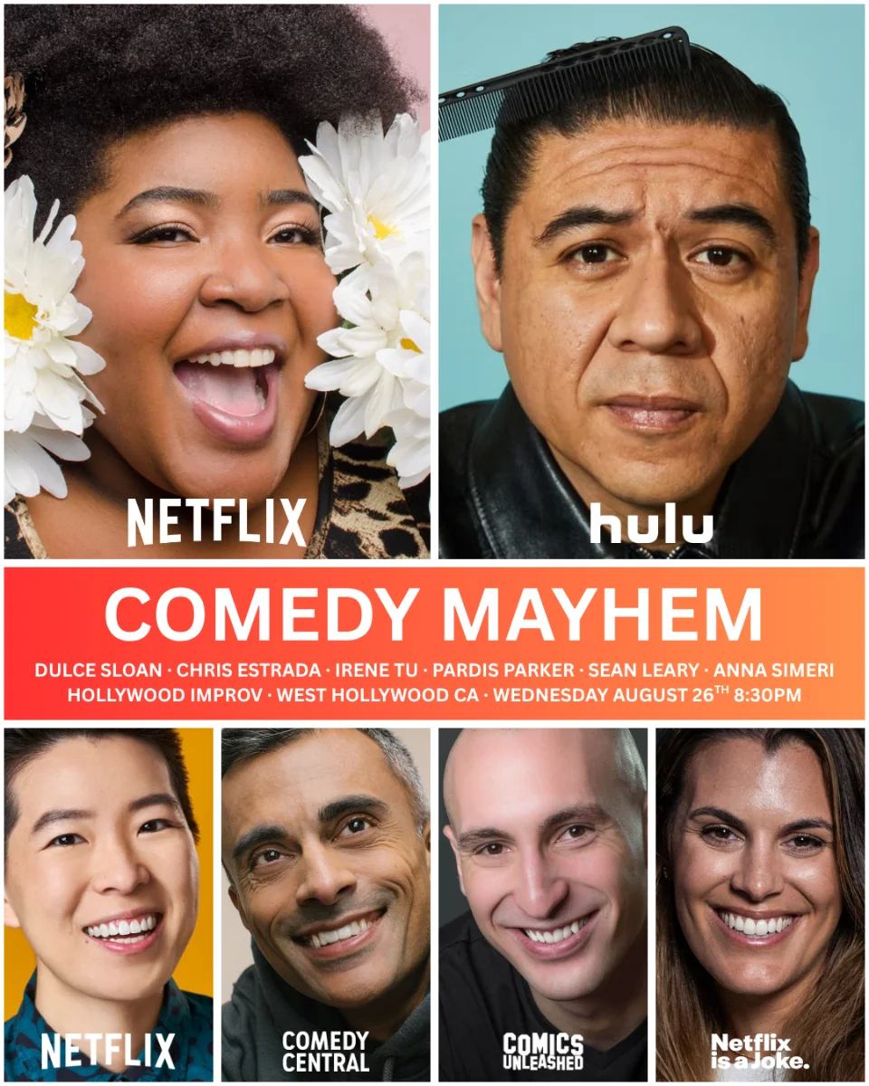Poster for Comedy Mayhem ft. Pardis Parker, Dulce Sloan, Chris Estrada, Irene Tu, Anna Simeri, Sean Leary