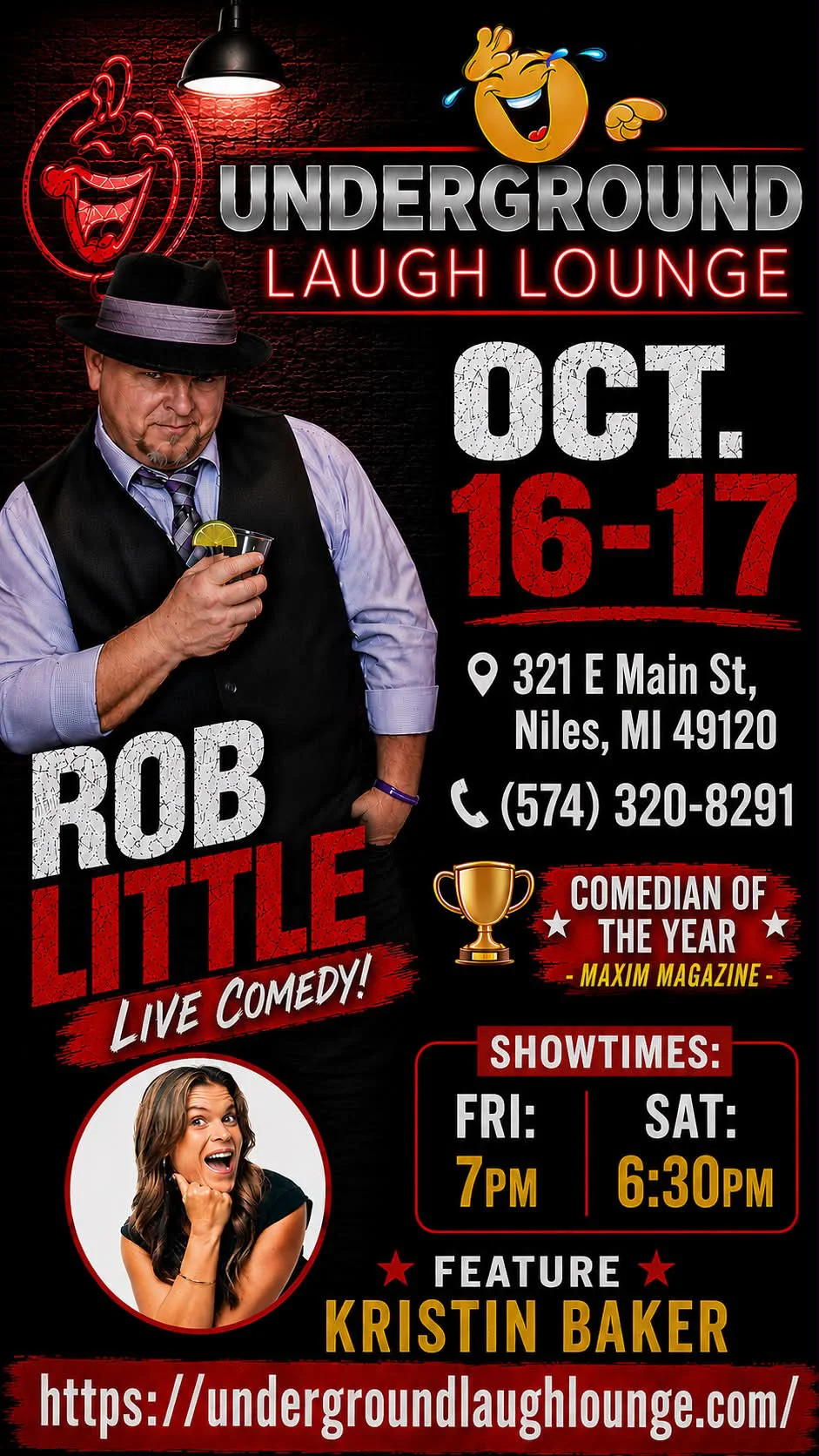 Poster for Rob Little & Kristin Baker Saturday 6:30pm Show