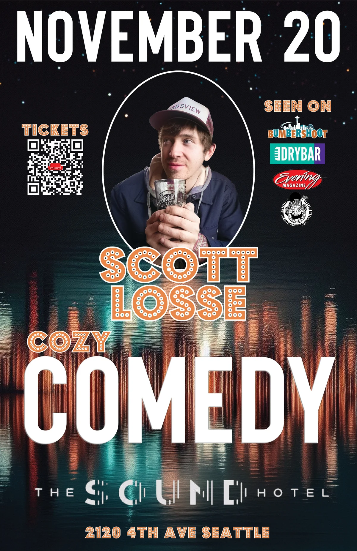 Poster for Comedy at the Sound Hotel: Scott Losse Returns!