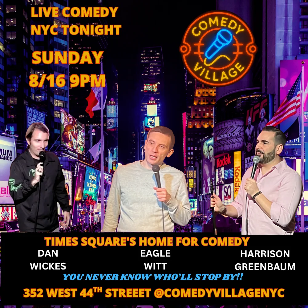 Poster for Times Square Comedy | Sun, August 16th @9 PM