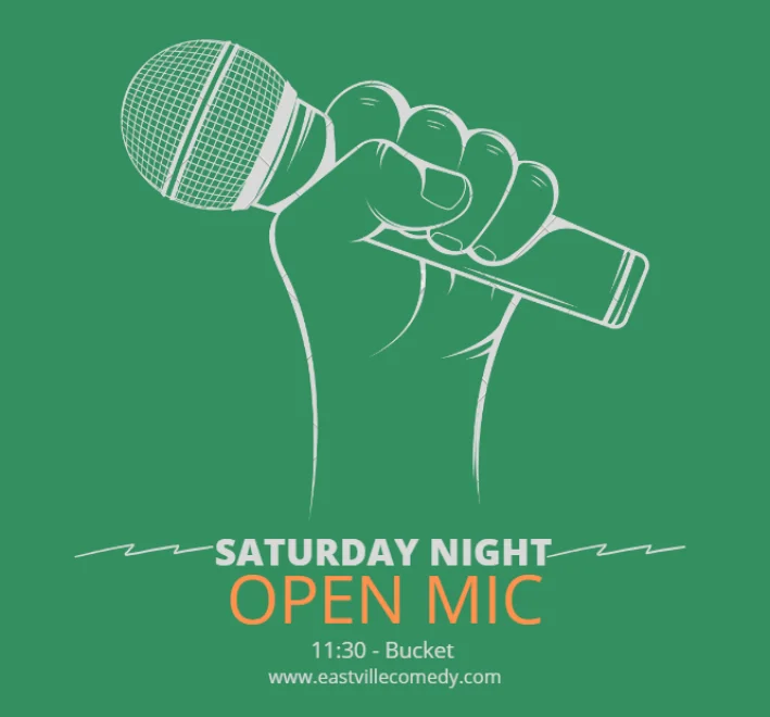 Poster for Saturday Night Late Night Open Mic