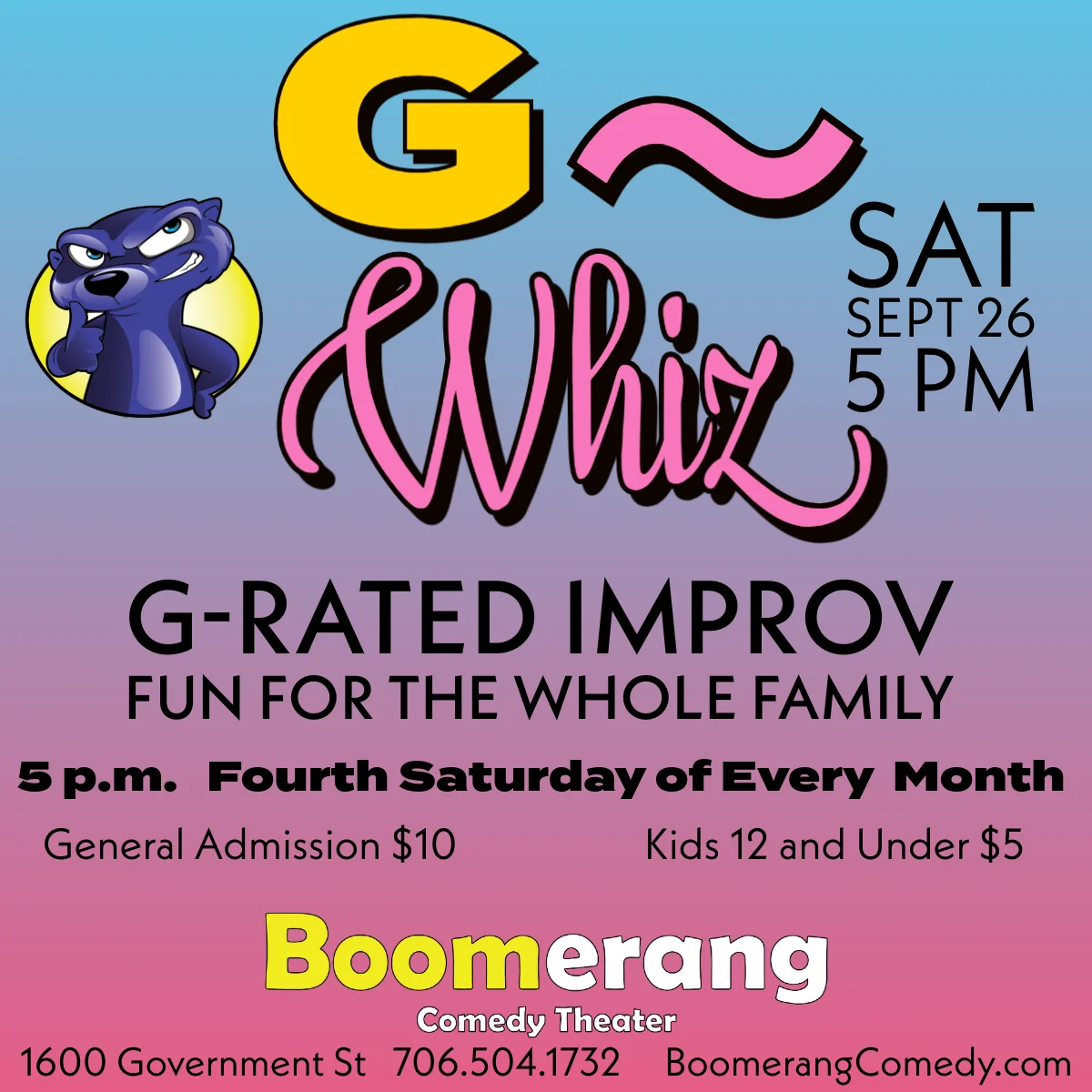 Poster for G-WHIZ! G-Rated Improv Show