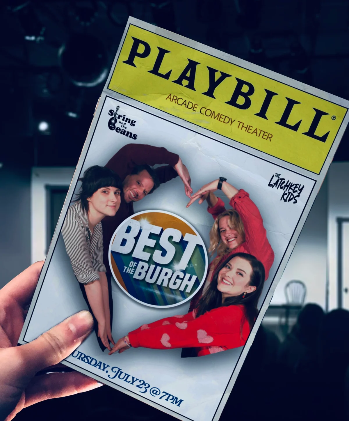 Poster for Musical Comedy at Arcade: String and the Beans