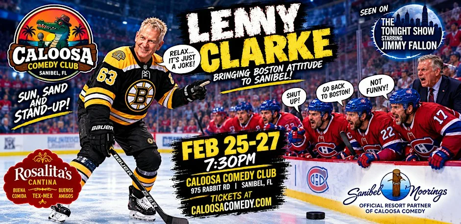 Poster for Caloosa Comedy Nights with Headliner Lenny Clarke