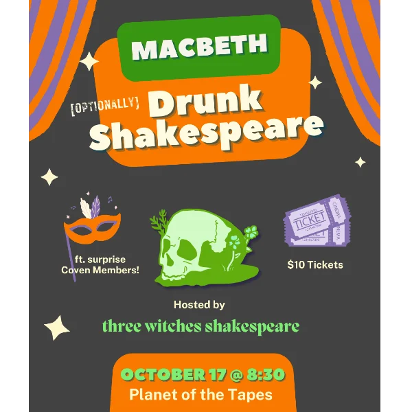 Poster for *Optionally* Drunk Shakespeare