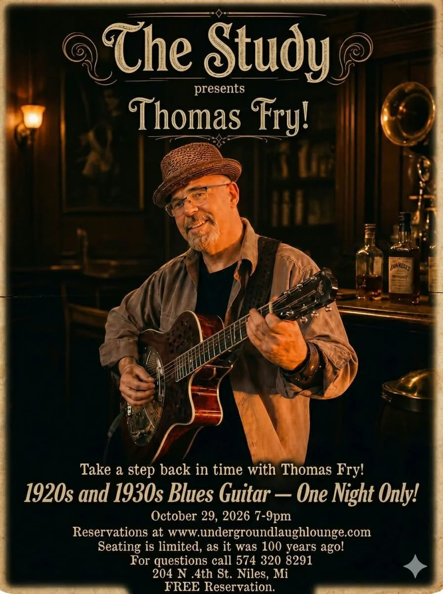Poster for Thomas Fry – 1920s & 30s Blues Guitar