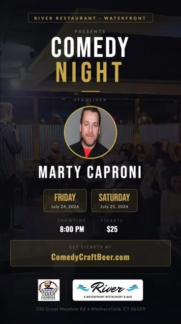 Poster for Comedy Night at Brew Ha Ha at River