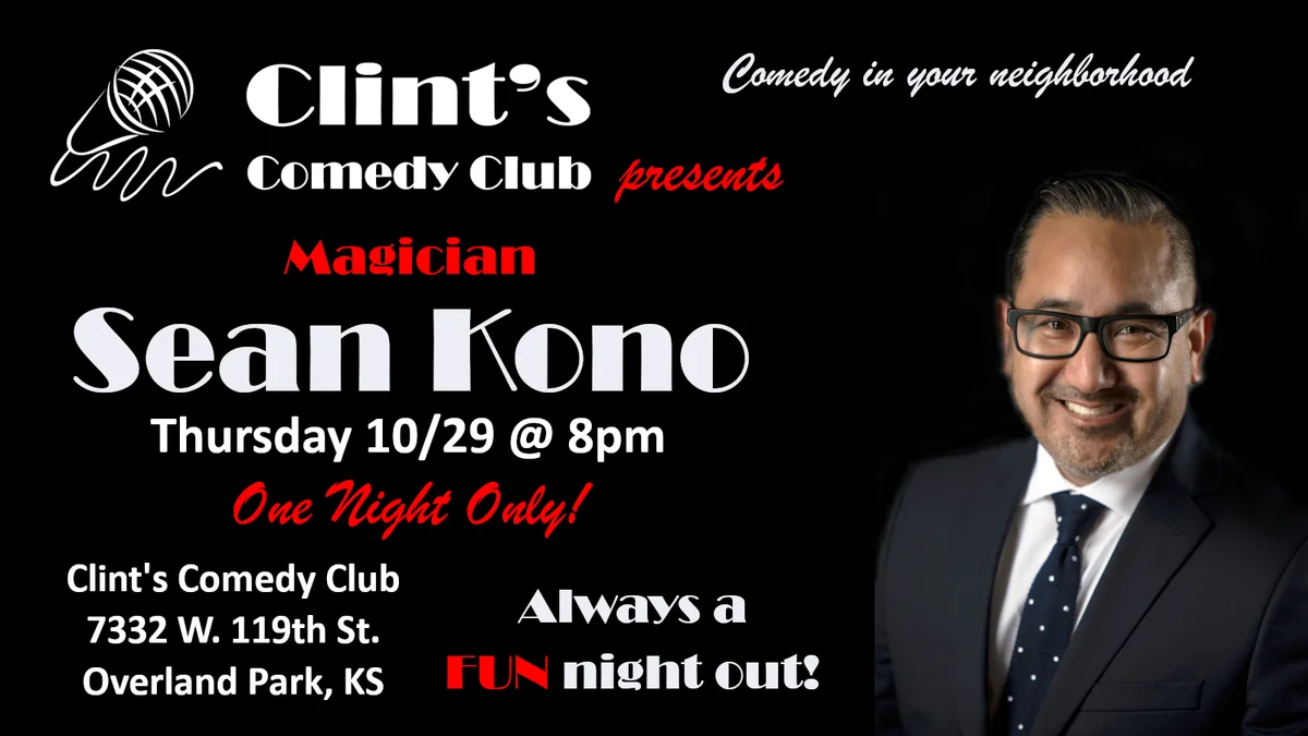Poster for Sean Kono at Clint's Comedy Club
