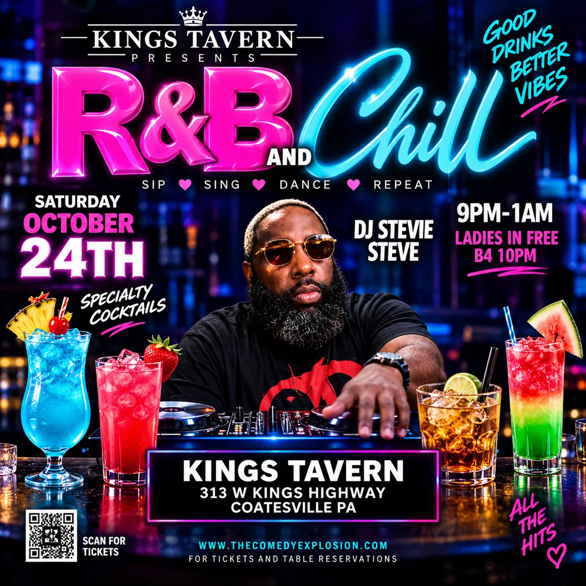 Poster for RNB Cafe at Kings Tavern