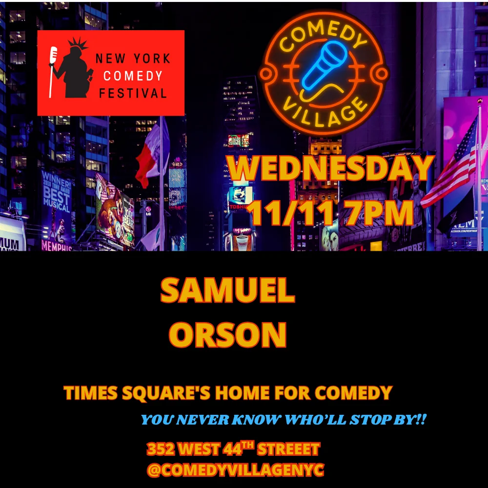 Poster for New York Comedy Festival | Samuel Orson November 11th @7pm