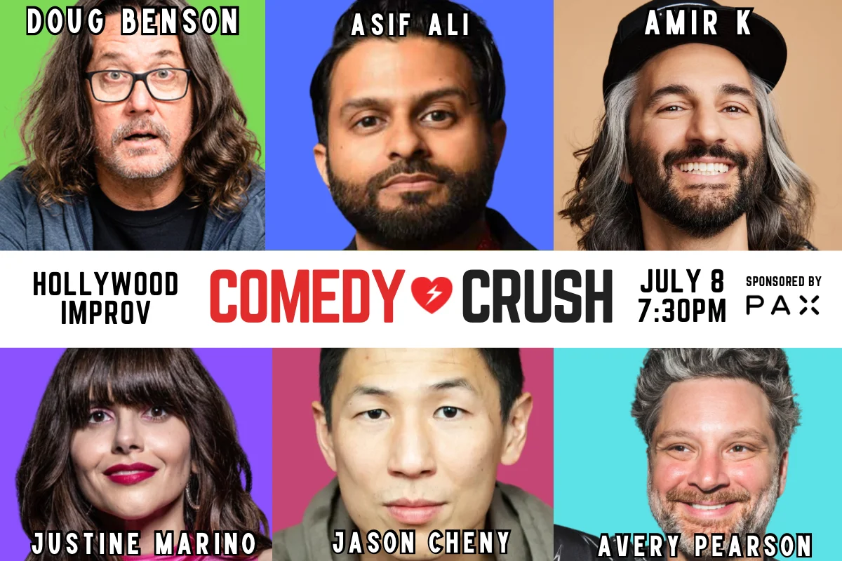 Poster for *JUST ADDED JASON CHENY* COMEDY CRUSH ft. DOUG BENSON, AMIR K, ASIF ALI, JUSTINE MARINO, AVERY PEARSON & HUGE GUESTS