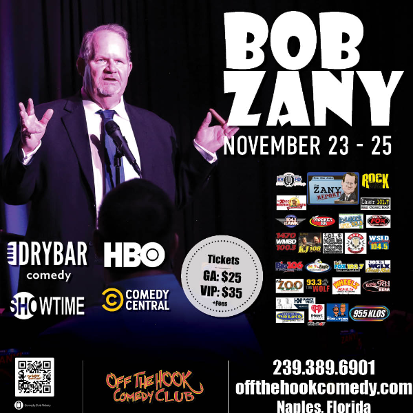 Poster for Comedian Bob Zany Live in Naples, Florida!