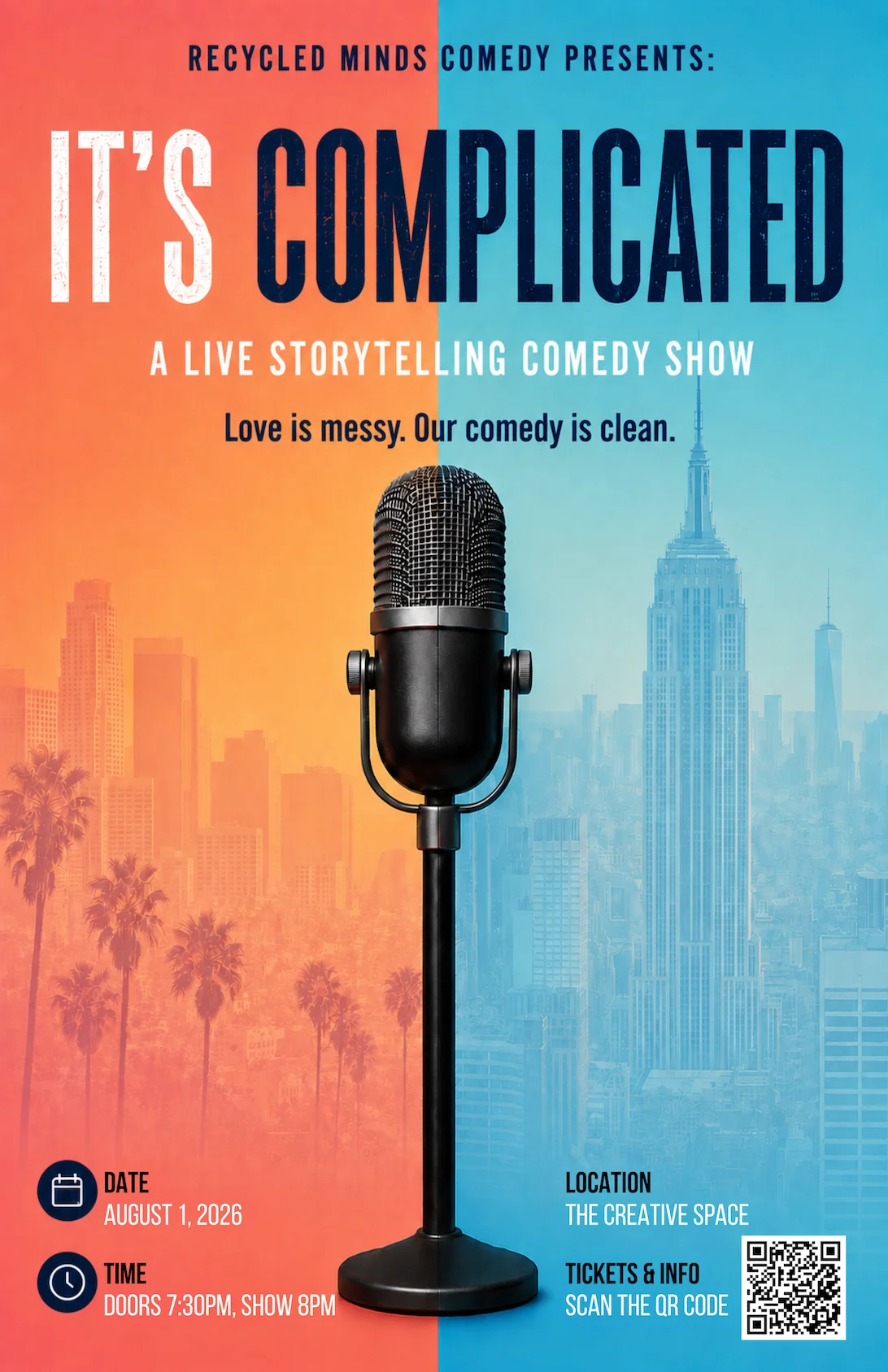 Poster for "It's Complicated" Comedy Show