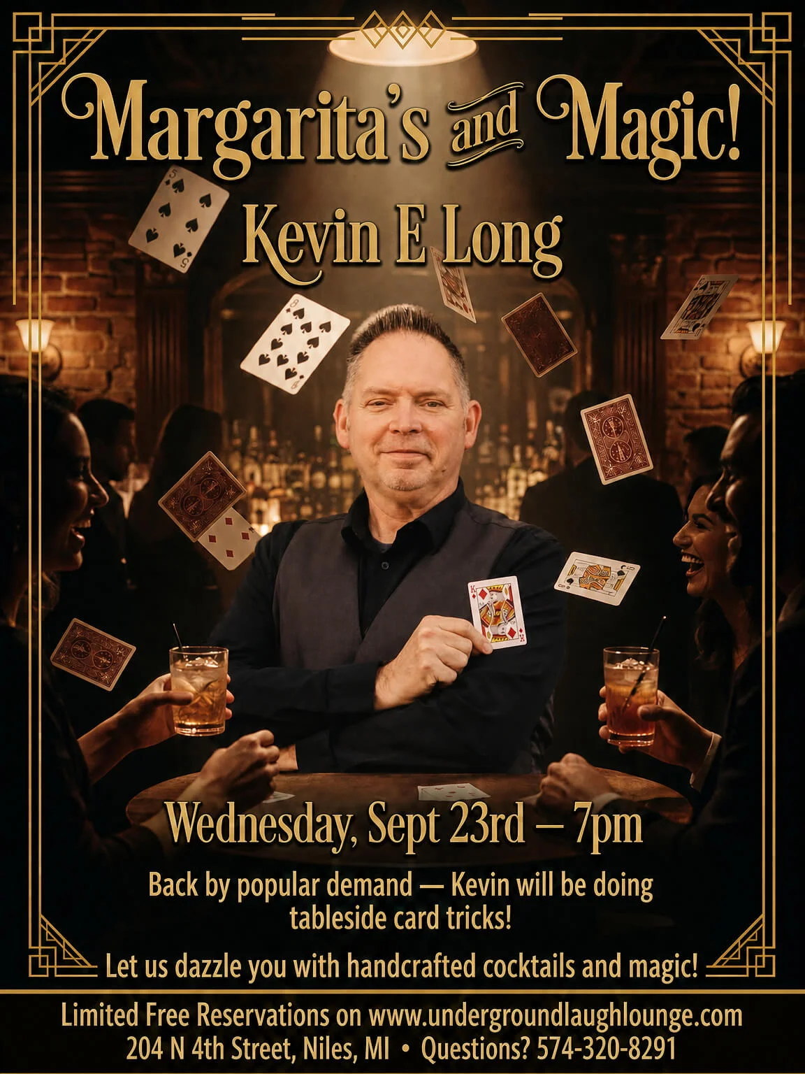 Poster for Margaritas & Magic with Kevin E Long