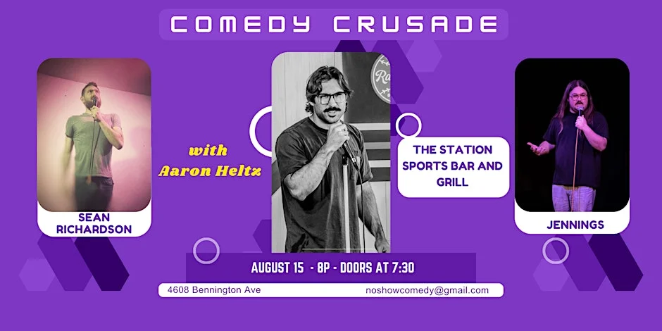 Poster for Comedy Crusade with Aaron Heltz