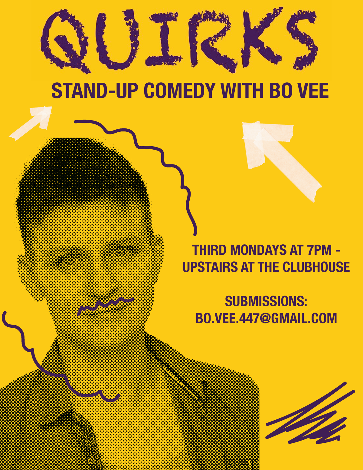 Poster for QUIRKS Stand-Up Comedy