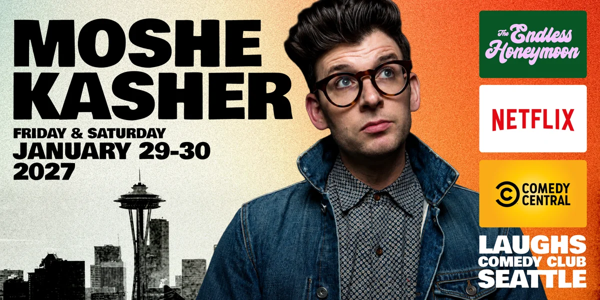Poster for Comedy Show: Moshe Kasher on Jan. 29th and 30th at Laughs Comedy- Seattle
