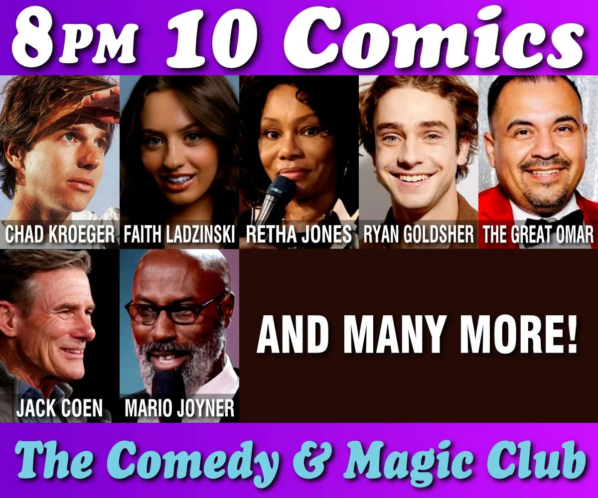 Poster for 10 Comics Show at 8PM