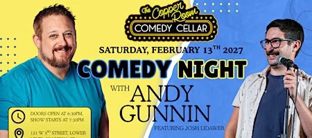 Poster for Comedy Night with Andy Gunnin: Featuring Josh Lidawer