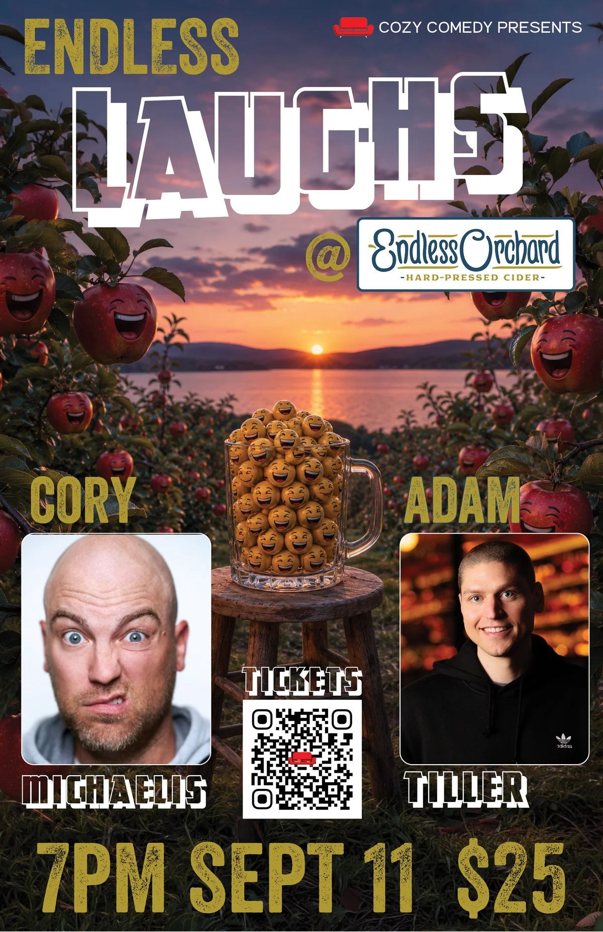 Poster for Endless Laughs with Cory Michaelis!