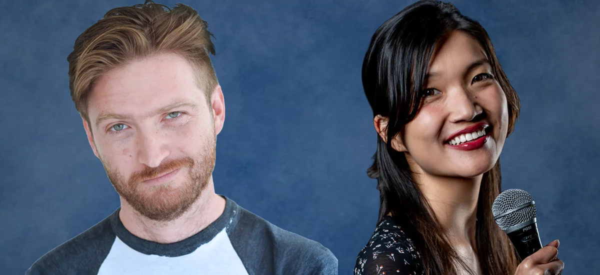 Poster for This weekend at Comedy Heights at Lestat’s on Adams Ave we bring you Jason Kaye and Kristy Matsutani