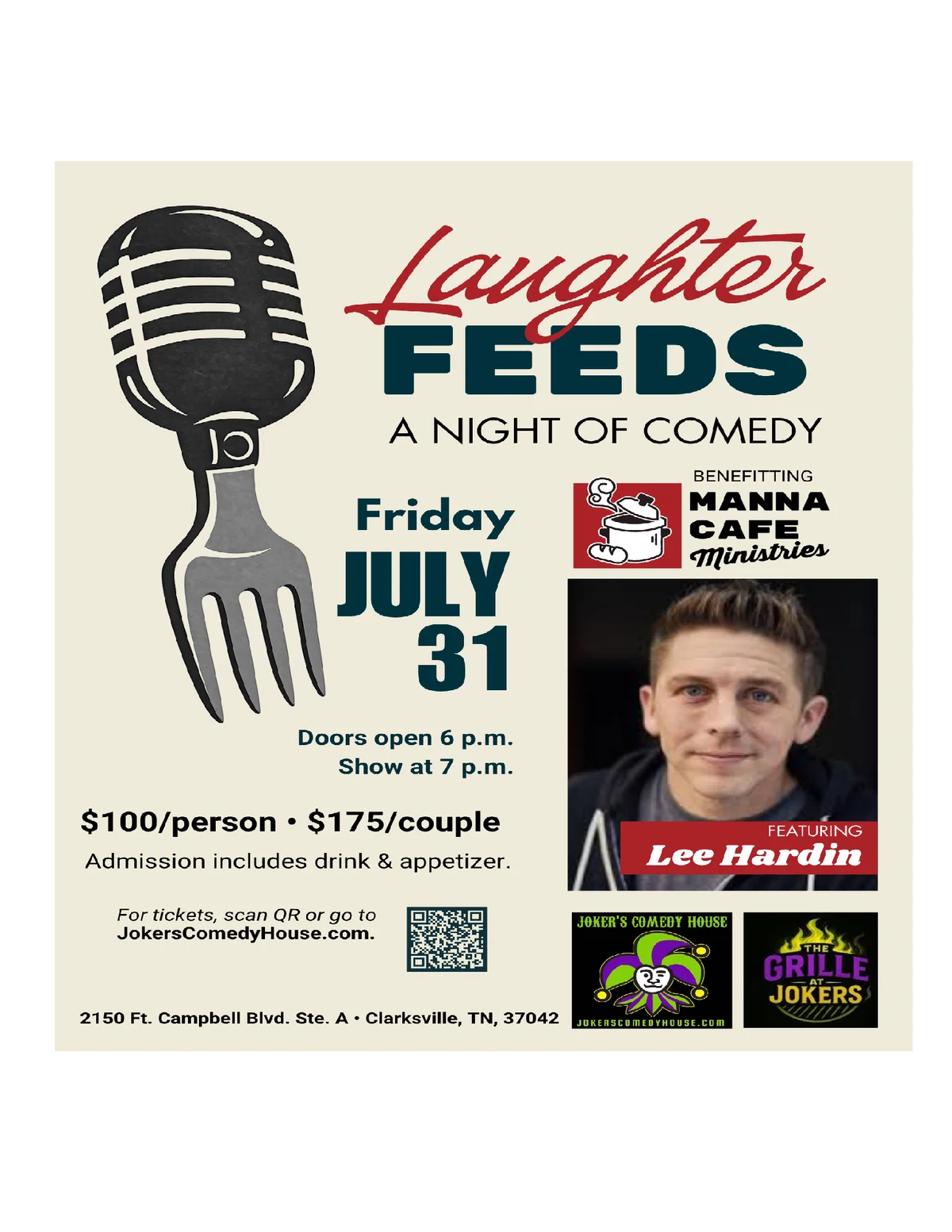 Poster for Laugher Feeds-Food for the Soul w/Lee Hardin