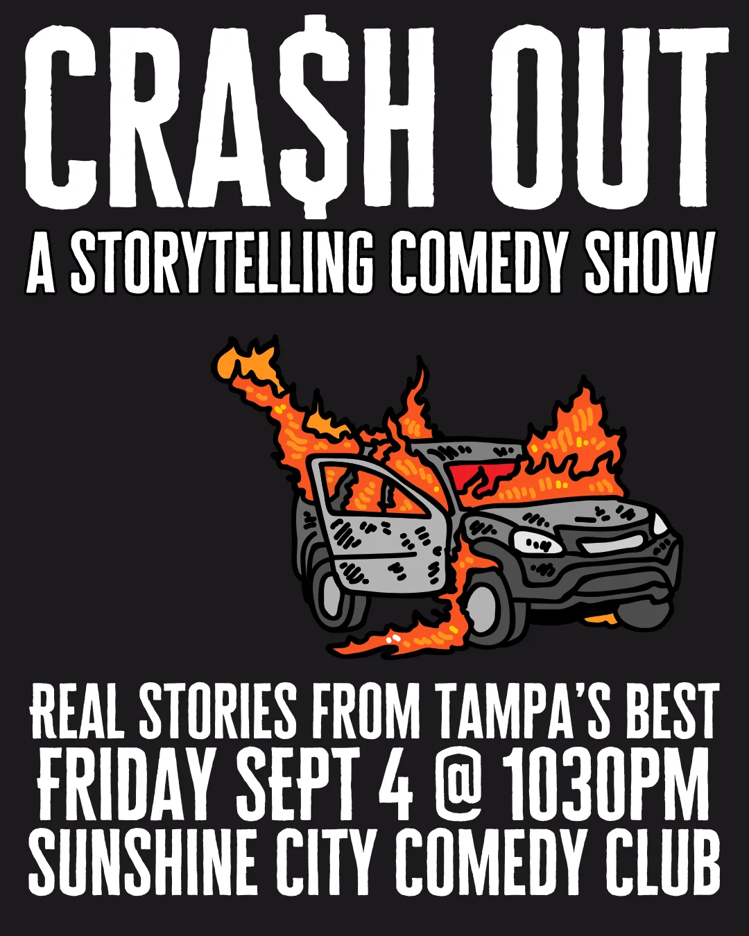 Poster for Crash Out! A Storytelling Comedy Show