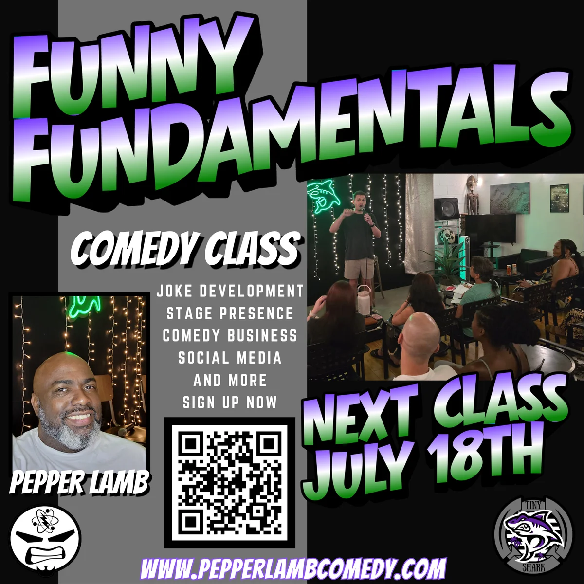 Poster for Funny Fundamentals - 6 Week Course - JULY 18th