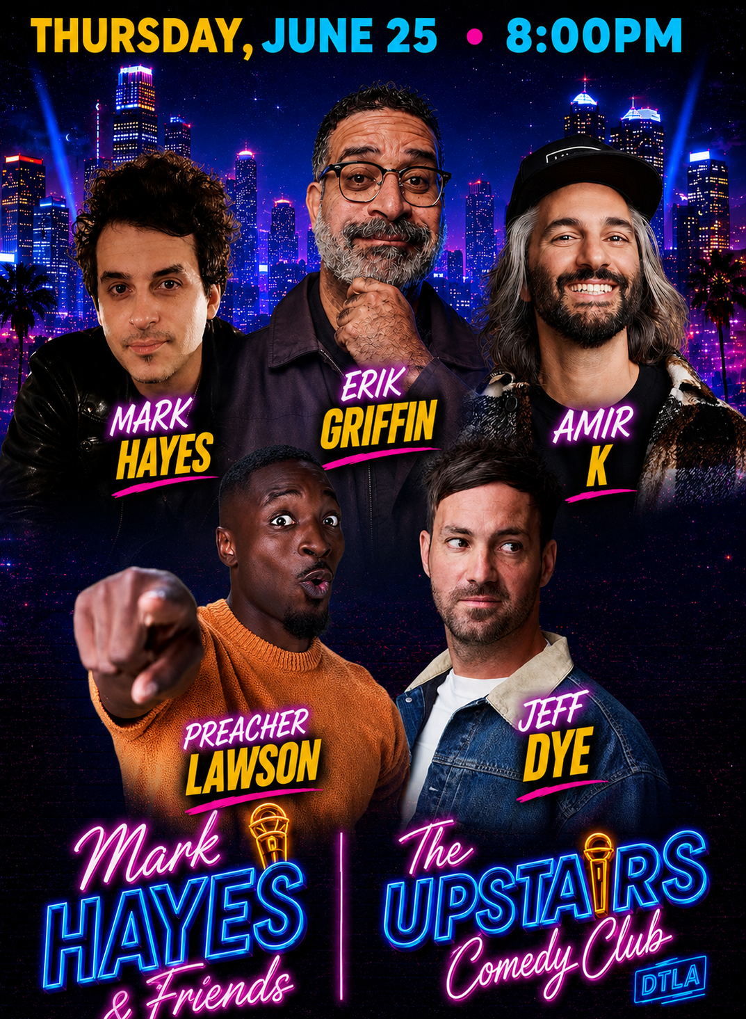 Poster for The Upstairs comedy showcase