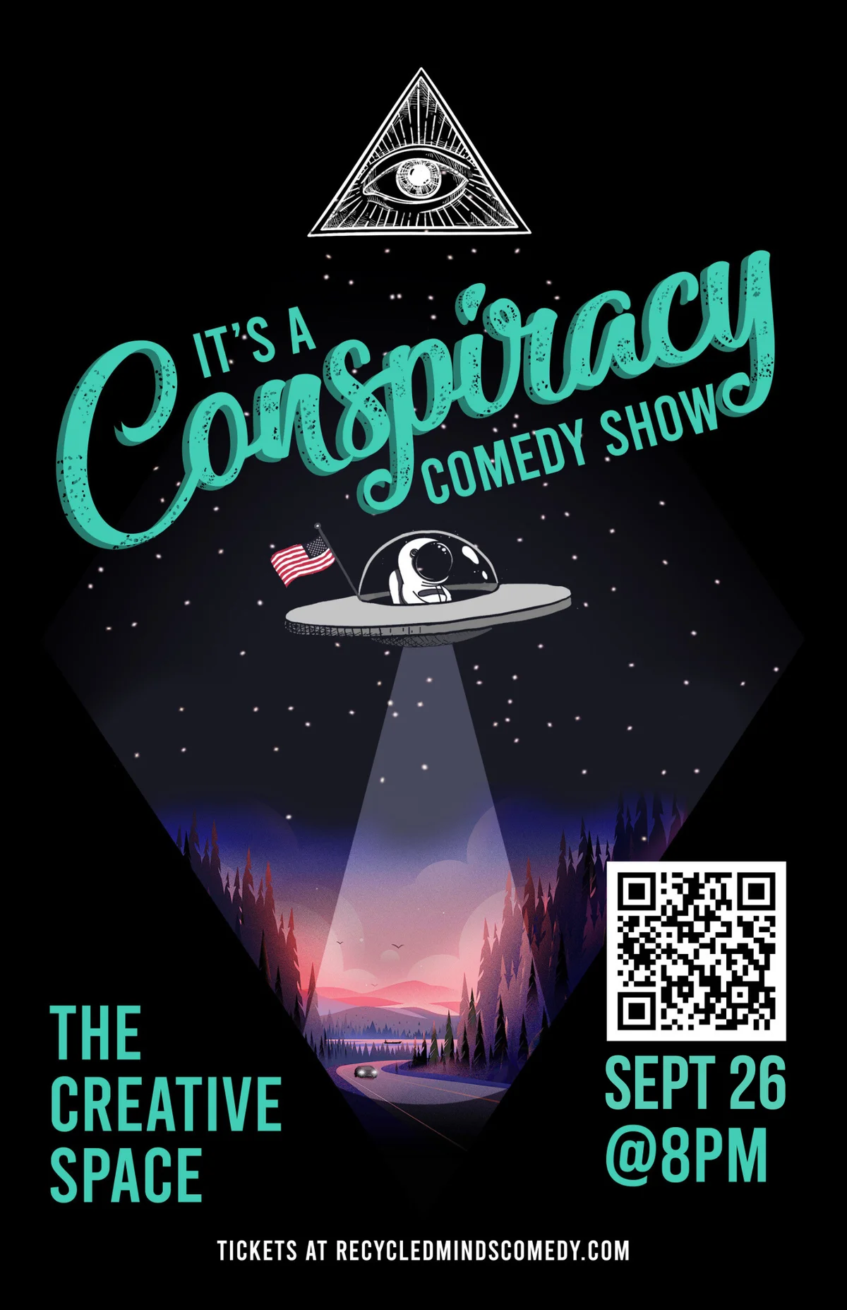 Poster for "It's A Conspiracy!" Comedy Show