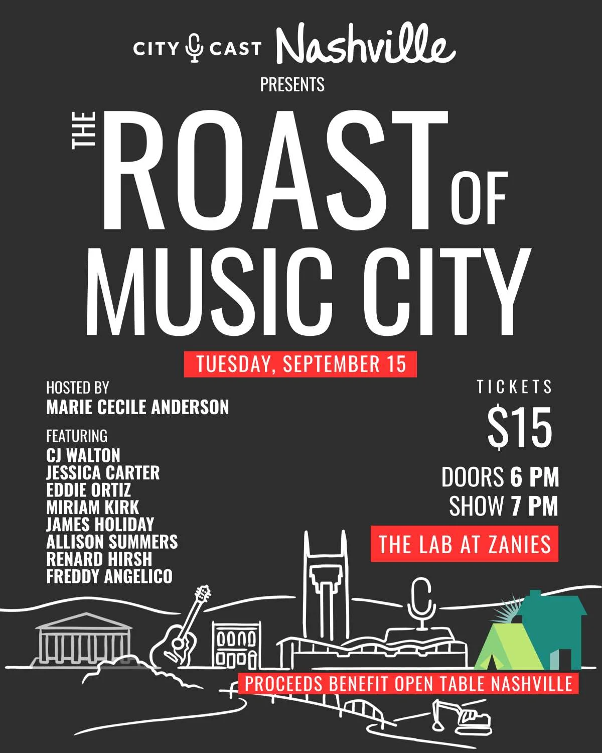 Poster for City Cast Nashville’s Roast Of Music City