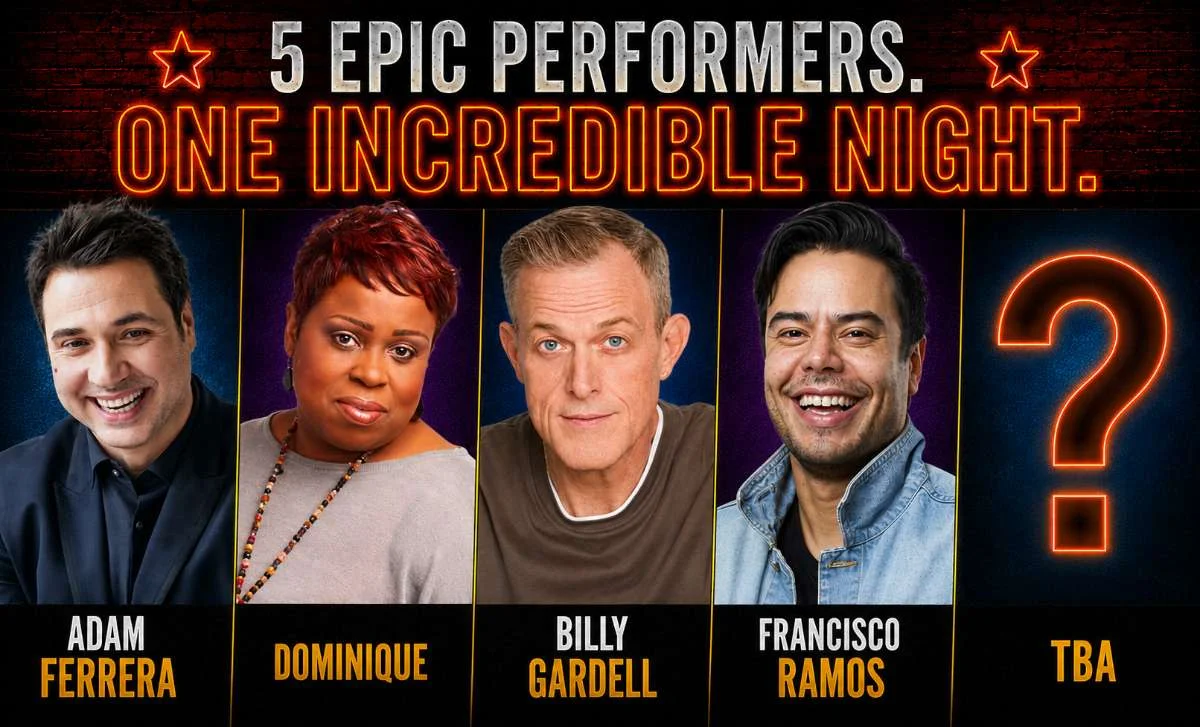 Poster for Francisco Ramos, Dominique, Adam Ferrara, Billy Gardell and Jeff Zenisek at 8PM