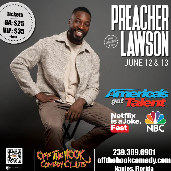 Poster for Comedian Preacher Lawson Live in Naples, Florida!