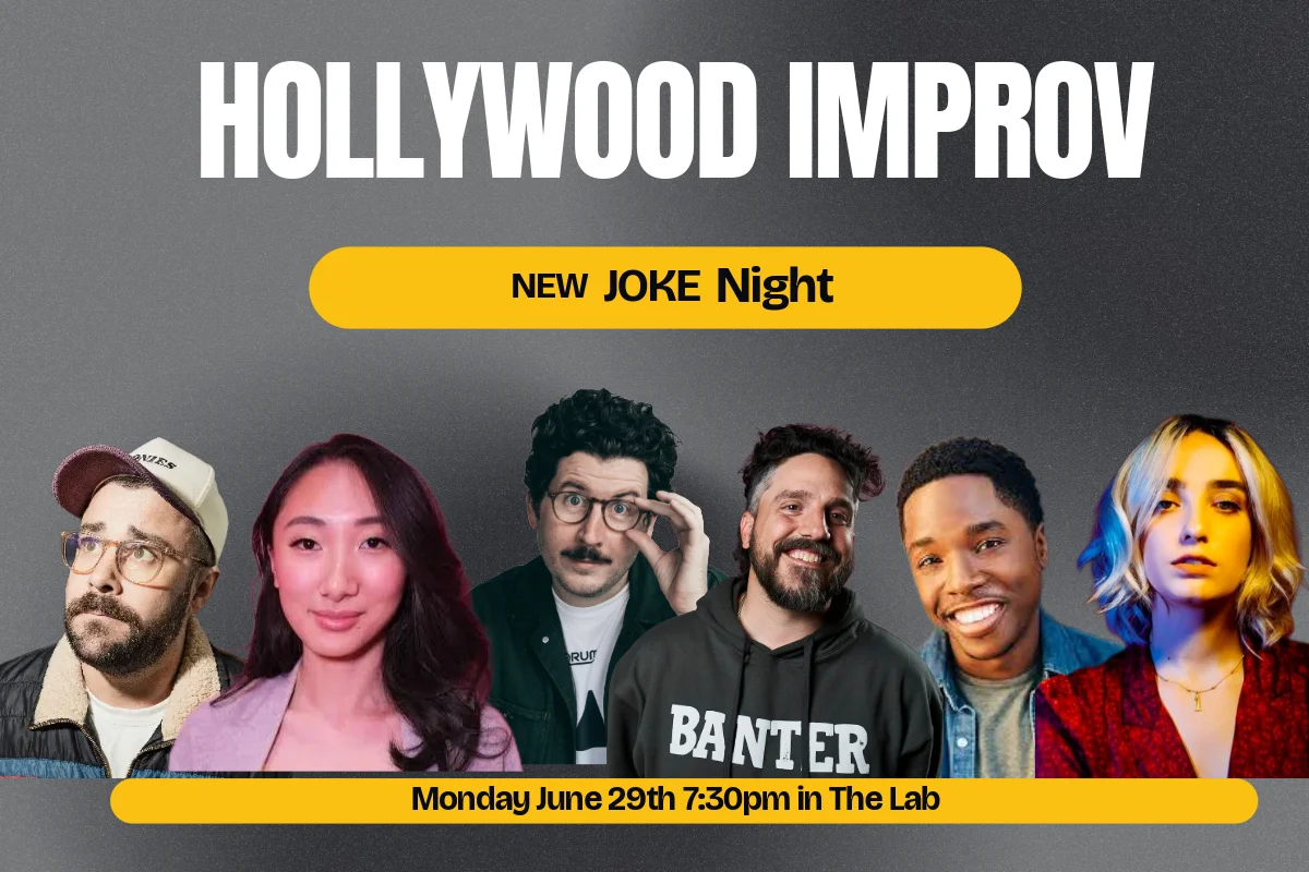 Poster for New Joke Night ft. Mike Falzone, JF Harris, Denny Love, Andrea Jin, Steve Furey, Ali Macofsky